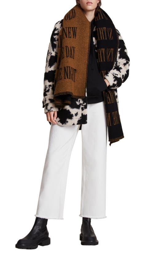 ALLSAINTS ALLSAINTS VARSITY WOVEN WOOL BLEND SCARF