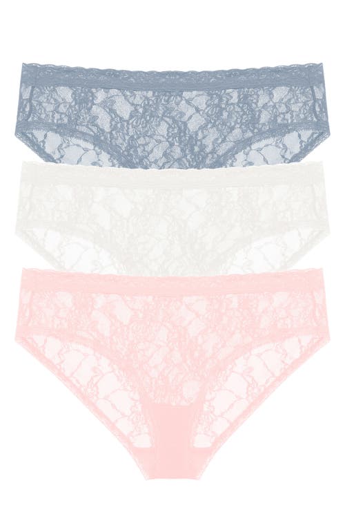 Bliss Allure Lace 3-Pack Girl Briefs in Seashell/ivory/ocean Storm