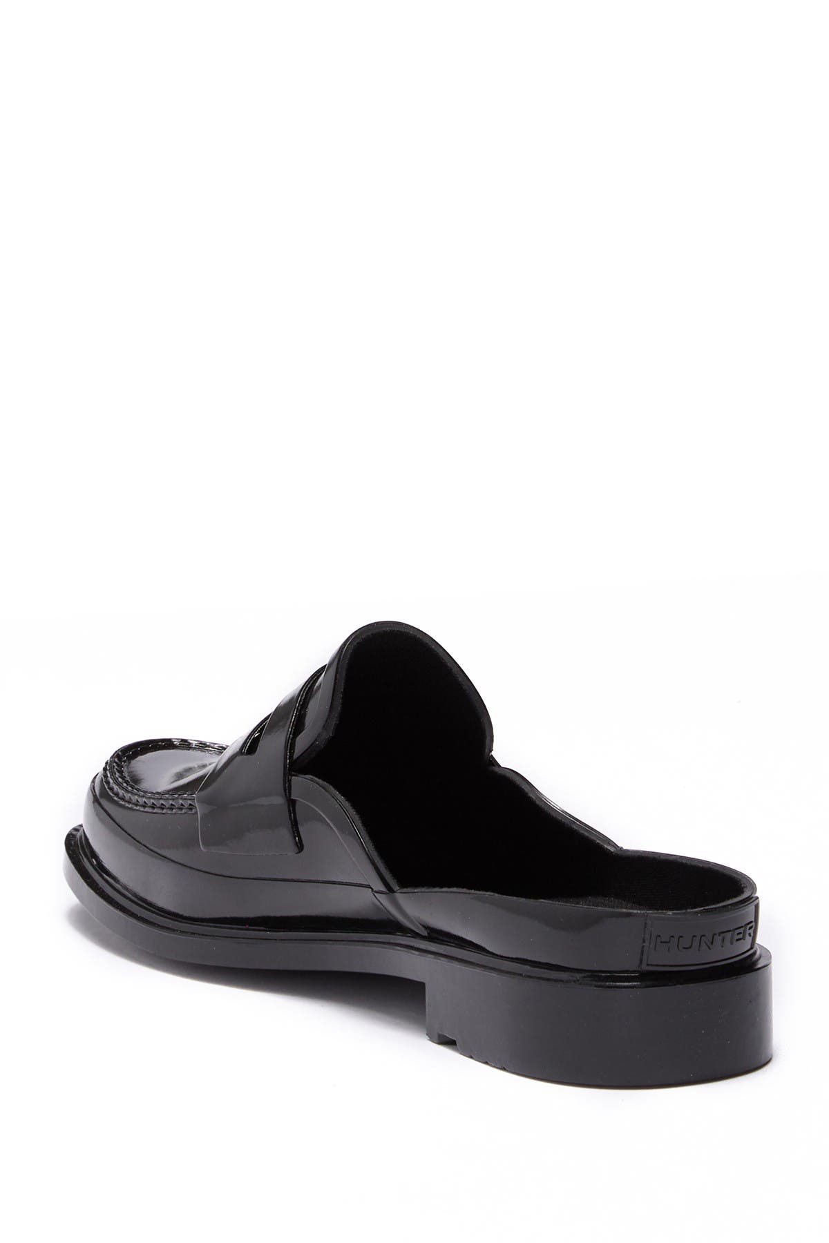 hunter backless gloss penny loafer