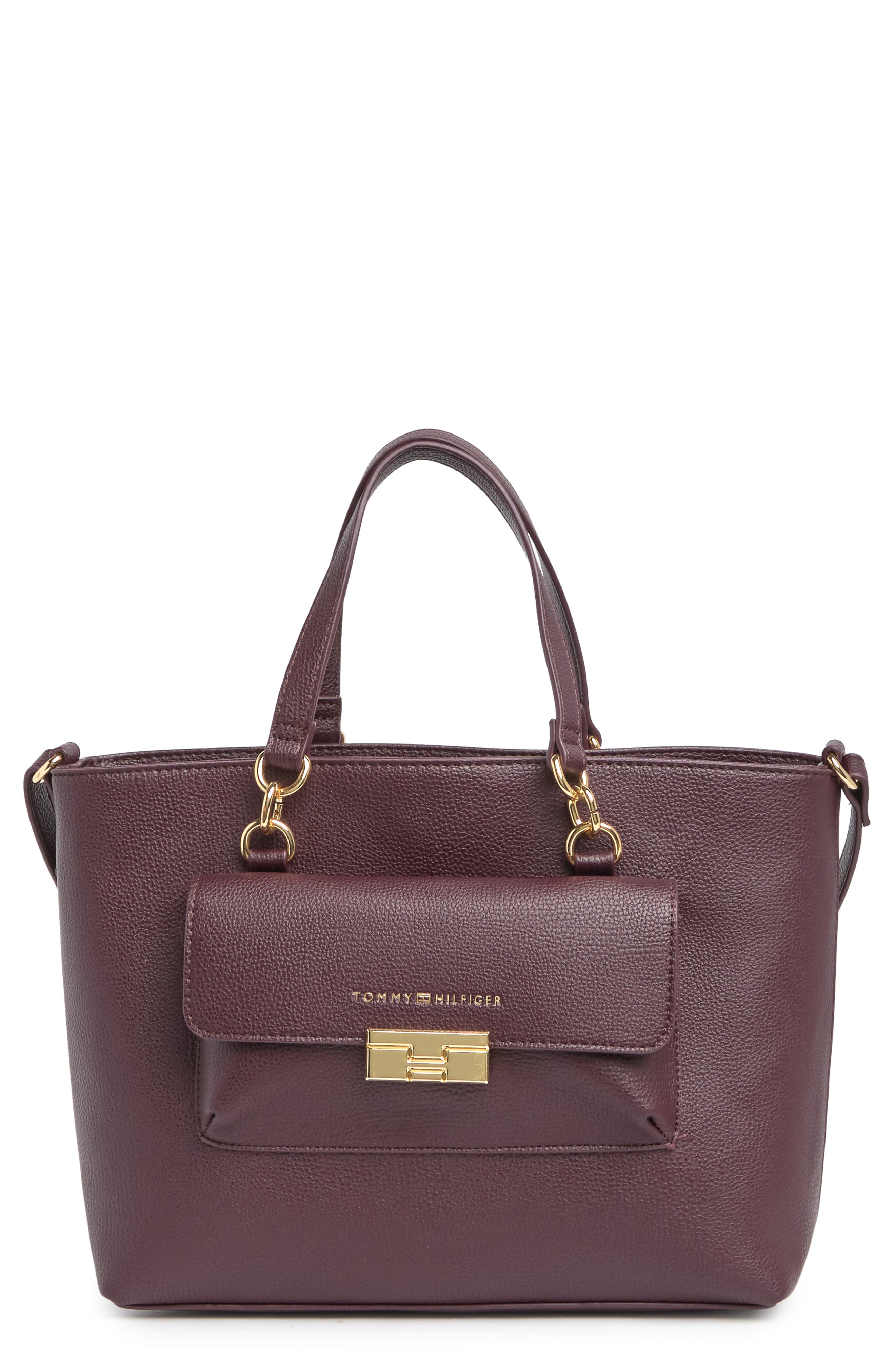 tommy hilfiger burgundy bag