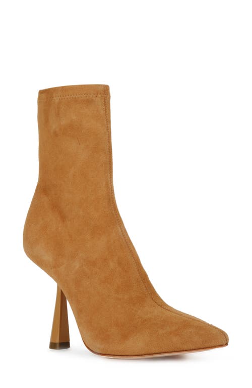 Jelena Pointed Toe Bootie in Toffee Suede