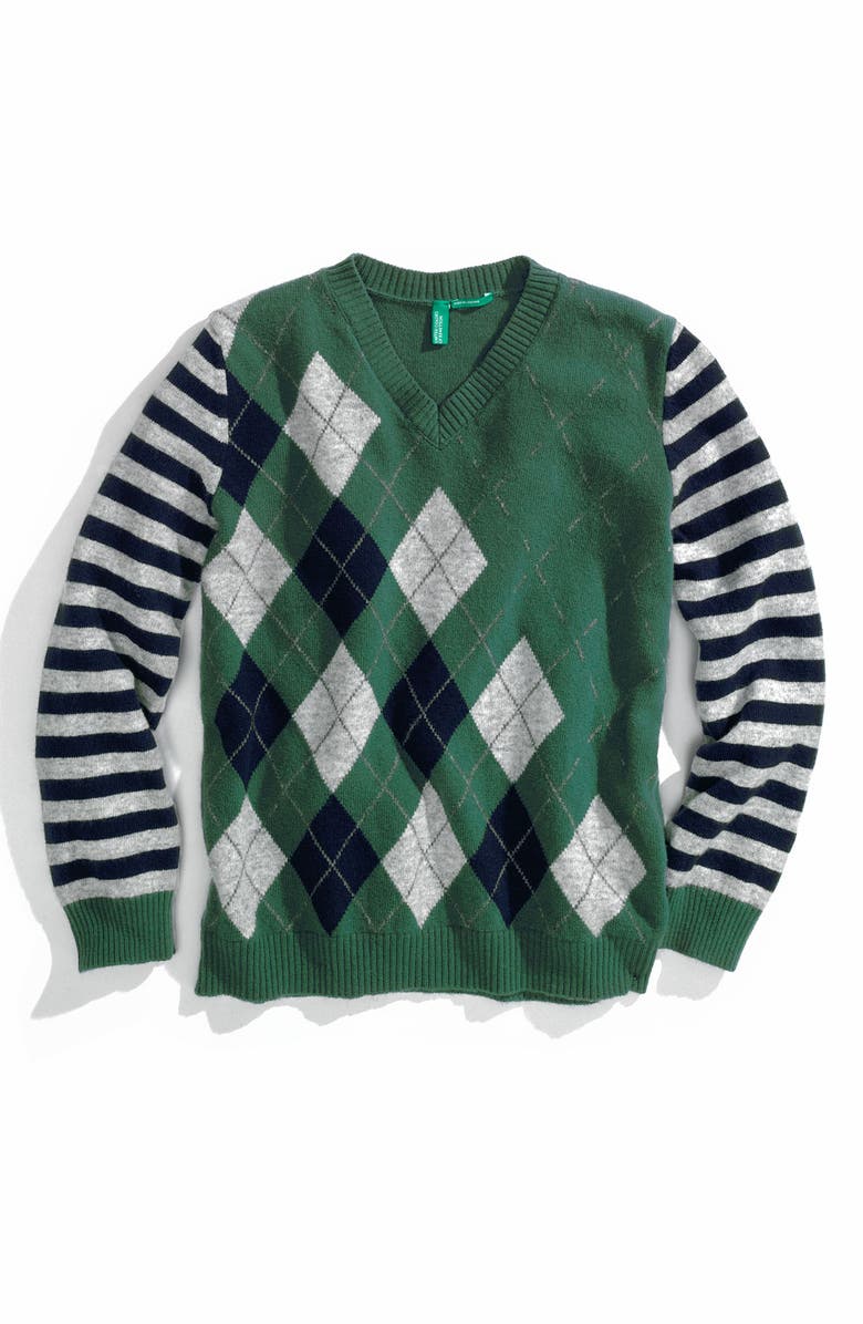 United Colors of Benetton Kids V-Neck Argyle Sweater (Little Boys ...