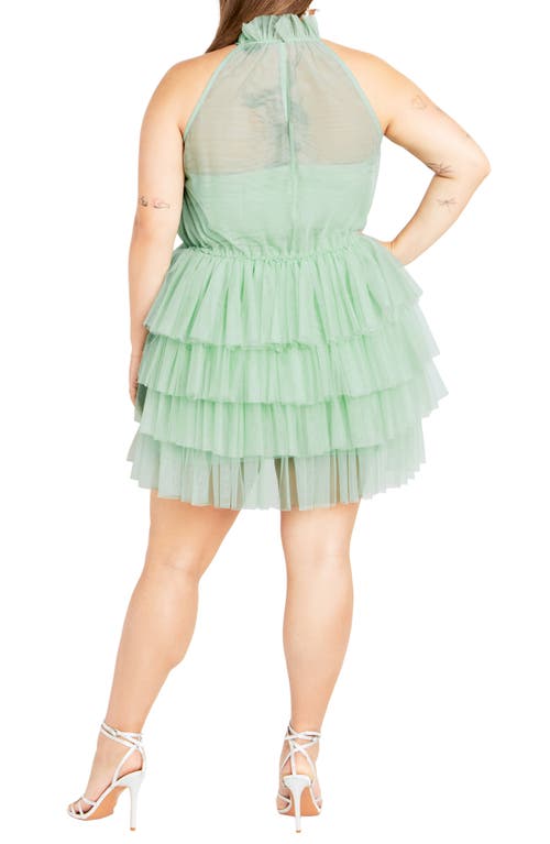 Shop City Chic Jude Ruffle Minidress In Minty