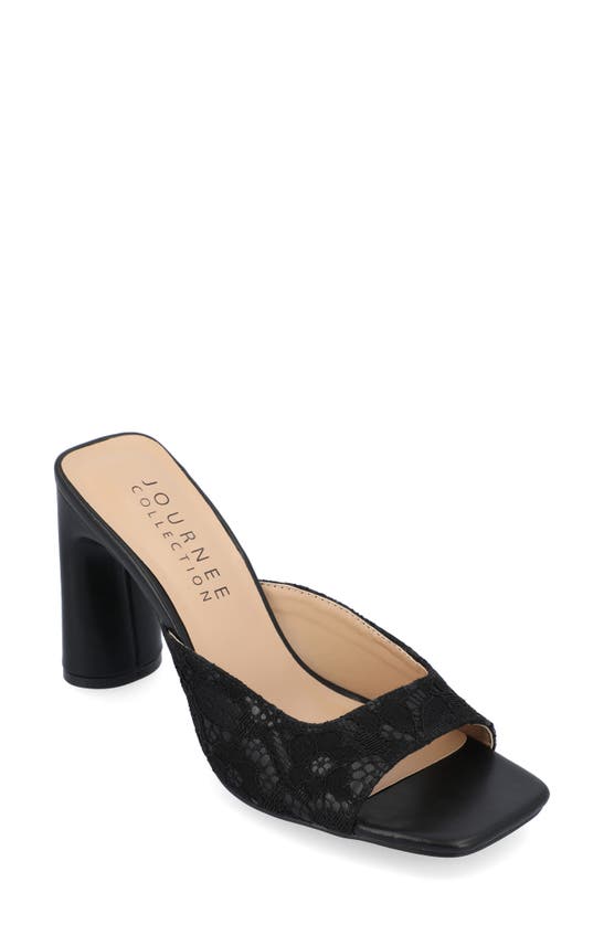 JOURNEE COLLECTION DAIVIA LACE BLOCK HEEL SANDAL