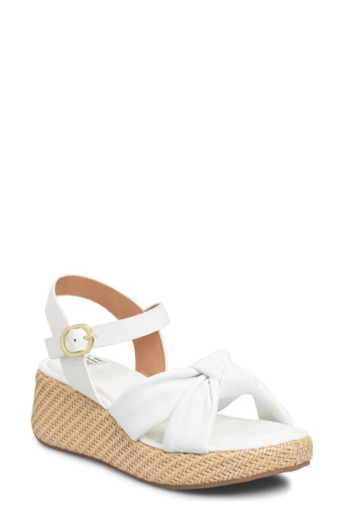 Farah Basketweave Platform Sandal in White