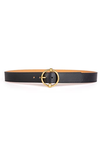 Linea Pelle Notch Center Bar Belt In Black