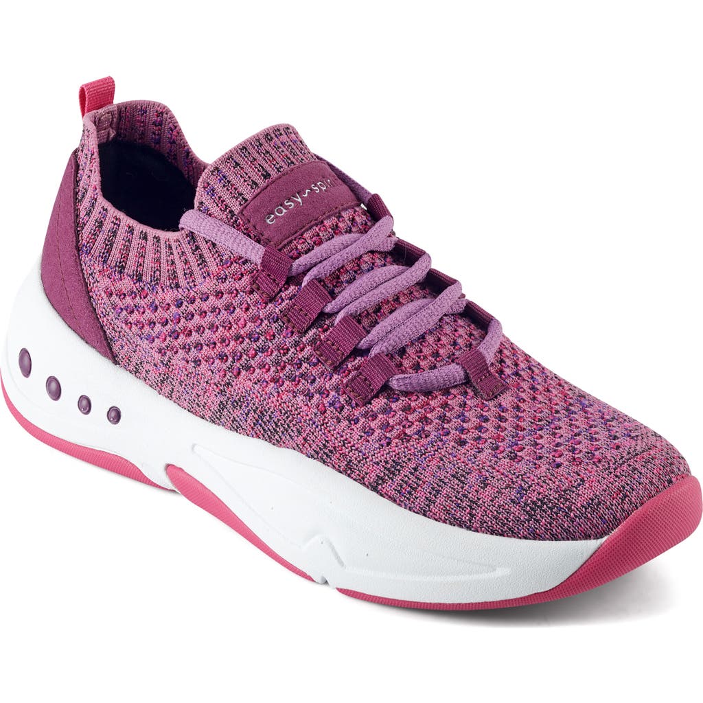 Easy Spirit Power Lace-Up Sneaker in Medium Purple/White