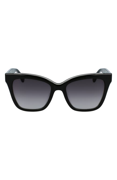 Longchamp Monogram 53mm Rectangle Sunglasses in Black at Nordstrom