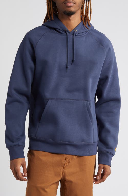 Carhartt Work In Progress Work In Progress Chase Cotton Blend Hoodie In Blue/gold