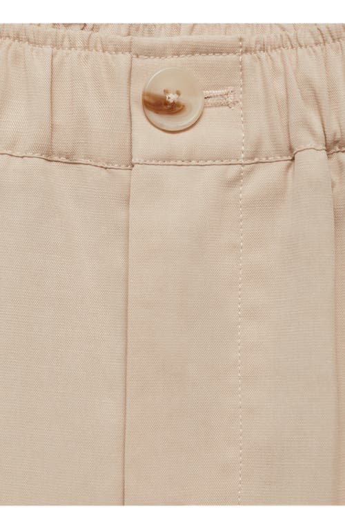 Shop Mango Pleated Straight Leg Pants In Beige