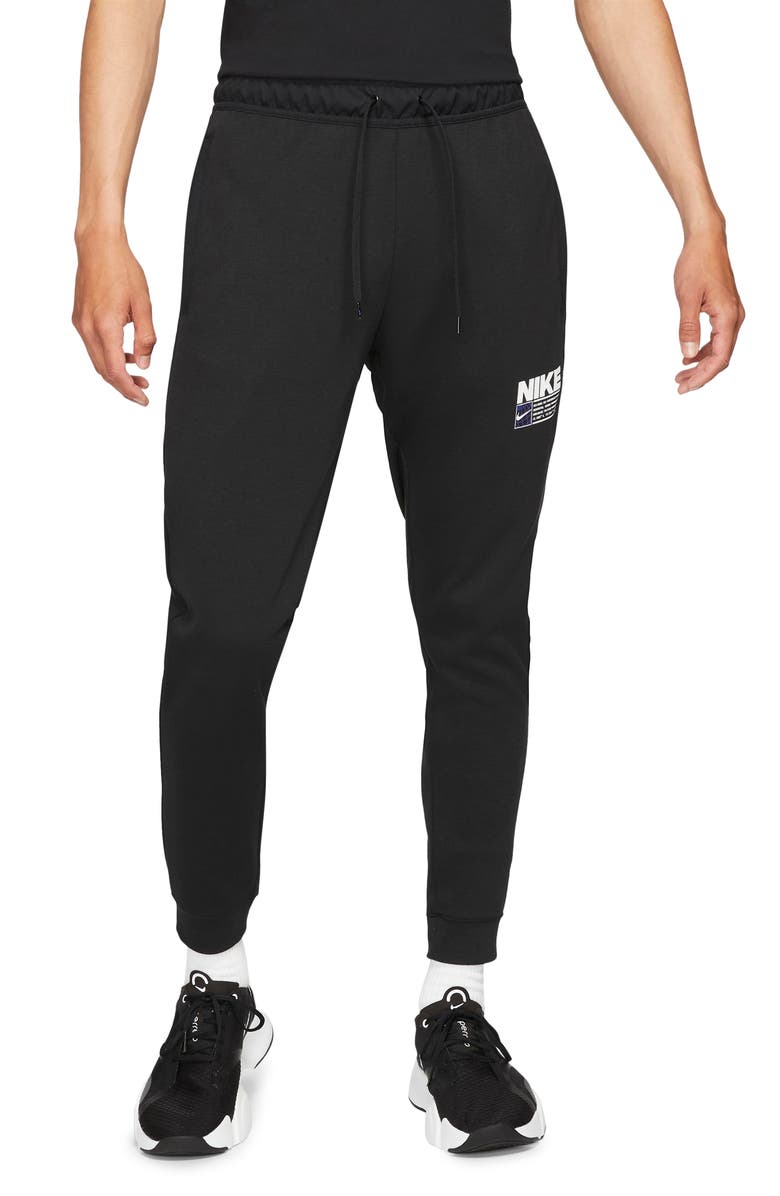 NIKE Dri-FIT Tapered Pocket Training Pants, Main, color, BLACK/ BLACK