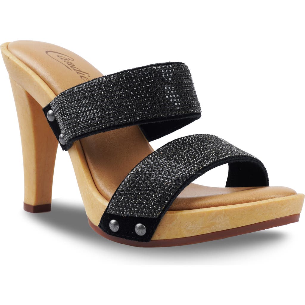Shop Candies Candie's Genesys Platform Slide Sandal In Black Sequin