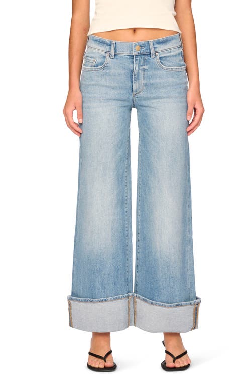 DL1961 Hepburn Low Rise Wide Leg Cuffed Jeans Ravello (Vintage) at Nordstrom,