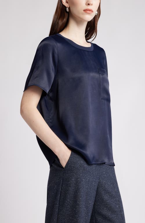 Shop Nordstrom Woven Pocket T-shirt In Navy Night