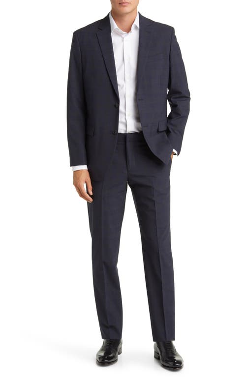 Nordstrom Trim Fit Wool Blend Suit Black- Grey Shadow Texure at Nordstrom,