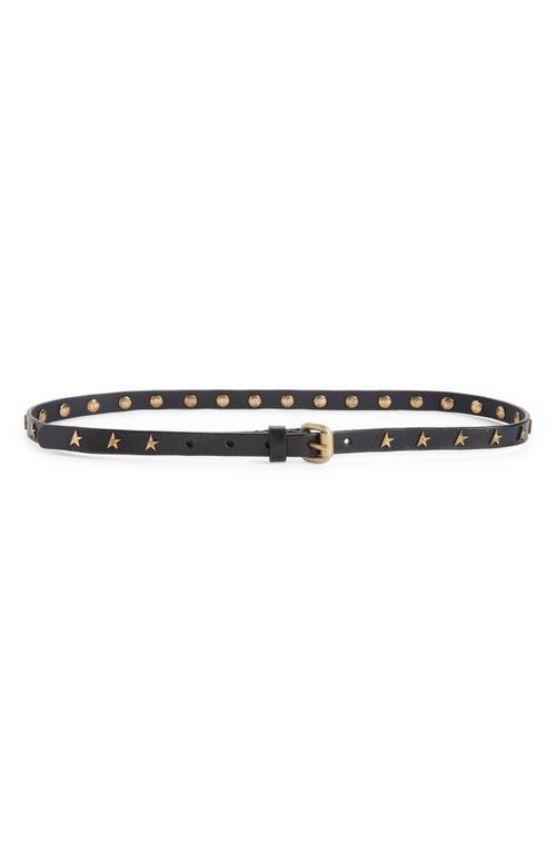 Molly Star Stud Leather Belt in Black