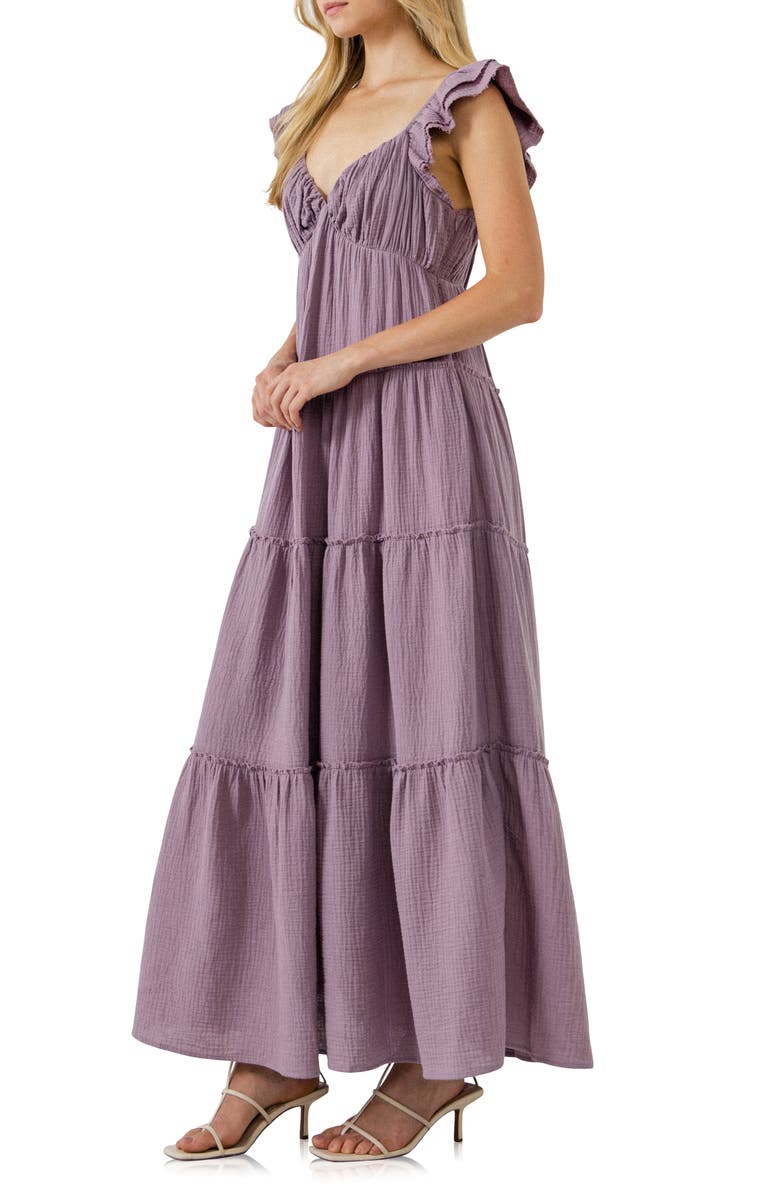 Free the Roses Sweetheart Neck Cotton Gauze Tiered Maxi Dress | Nordstrom