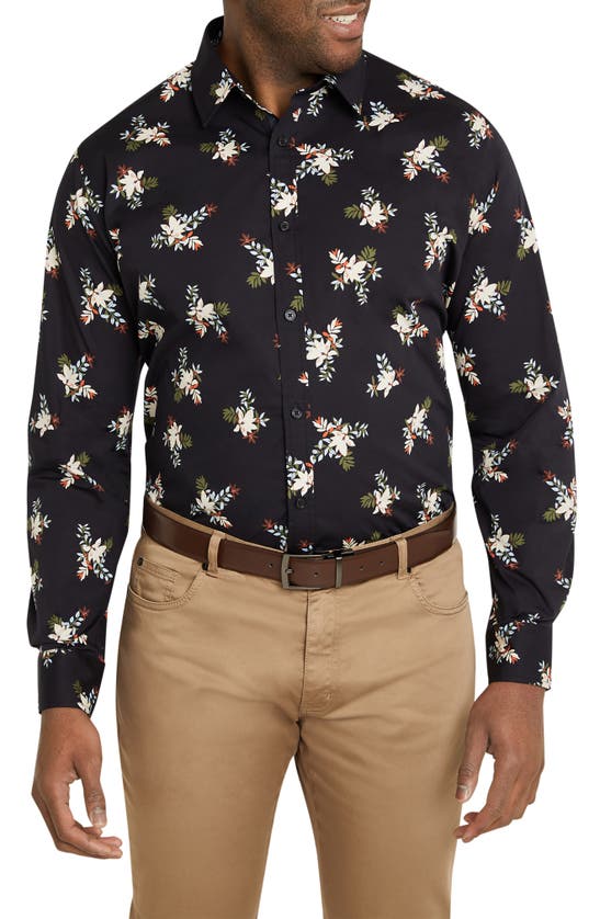 Shop Johnny Bigg Sebastian Floral Button-up Shirt In Navy