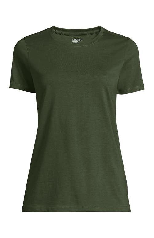 Shop Lands' End Plus Size Relaxed Supima Cotton Crew Neck T-shirt In Estate Green