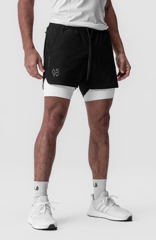 Shop Asrv Tetra-lite™ 5-inch 2-in-1 Lined Shorts In Black Cyber/white