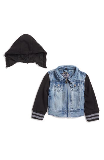 URBAN REPUBLIC URBAN REPUBLIC MIXED MEDIA DENIM JACKET 