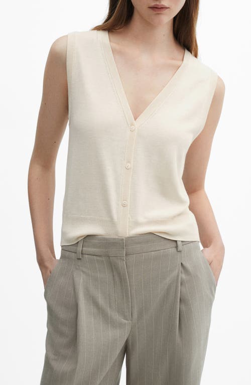 Mango Lightweight Sweater Vest In White