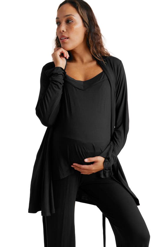 Shop A Pea In The Pod Maternity/nursing Robe & Pajamas In Black
