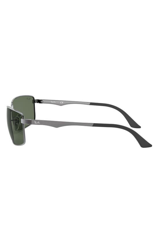 Shop Ray Ban Ray-ban 61mm Rectangle Wrap Sunglasses In Green
