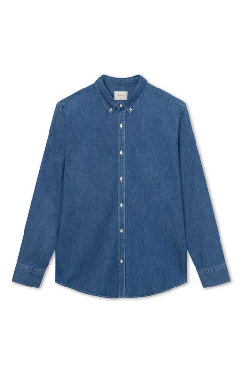 Forét Foret Life Stripe Organic Cotton Button-down Shirt In Blue
