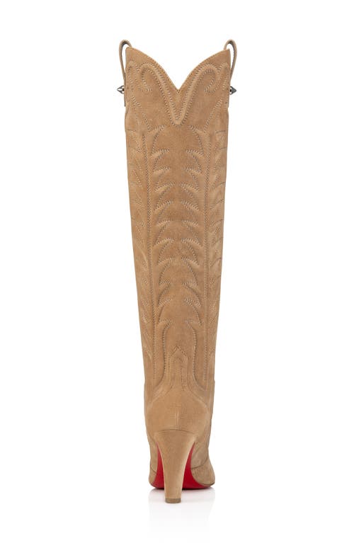 Shop Christian Louboutin Santia Knee High Western Boot In Lionne