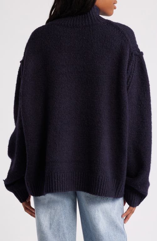 Shop Topshop Turtleneck Sweater In Navy