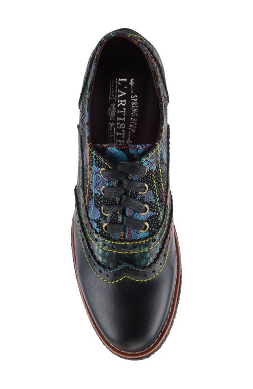 L'artiste By Spring Step Muggiasti Wingtip Oxford In Black Multi
