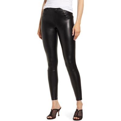 Hue Faux Leather Leggings, Black
