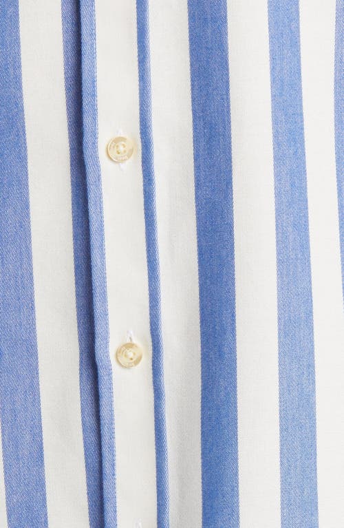 Shop Forét Foret Life Stripe Organic Cotton Button-down Shirt In Blue/cloud