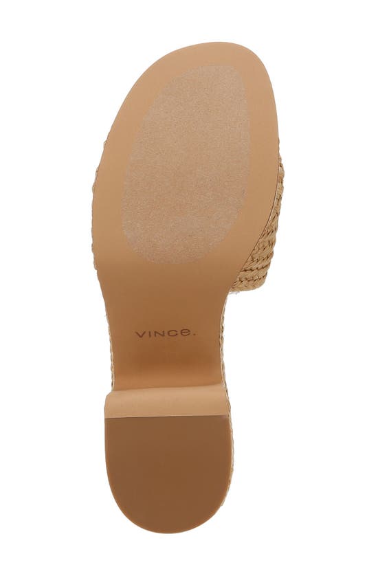 Shop Vince Margo Raffia Platform Slide Sandal In Toastedwheat