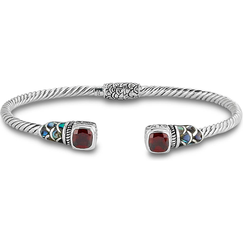 Shop Samuel B. Sterling Silver Twist Cable Cuff Bracelet In Silver/red