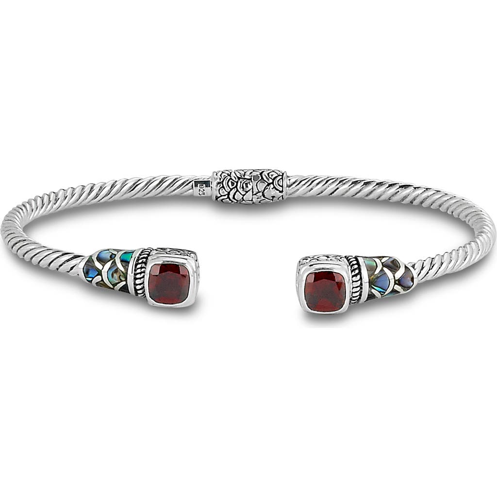 Samuel B. Sterling Silver Twist Cable Cuff Bracelet In Silver/red