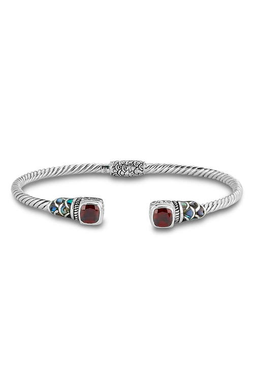 Shop Samuel B. Sterling Silver Twist Cable Cuff Bracelet In Silver/red
