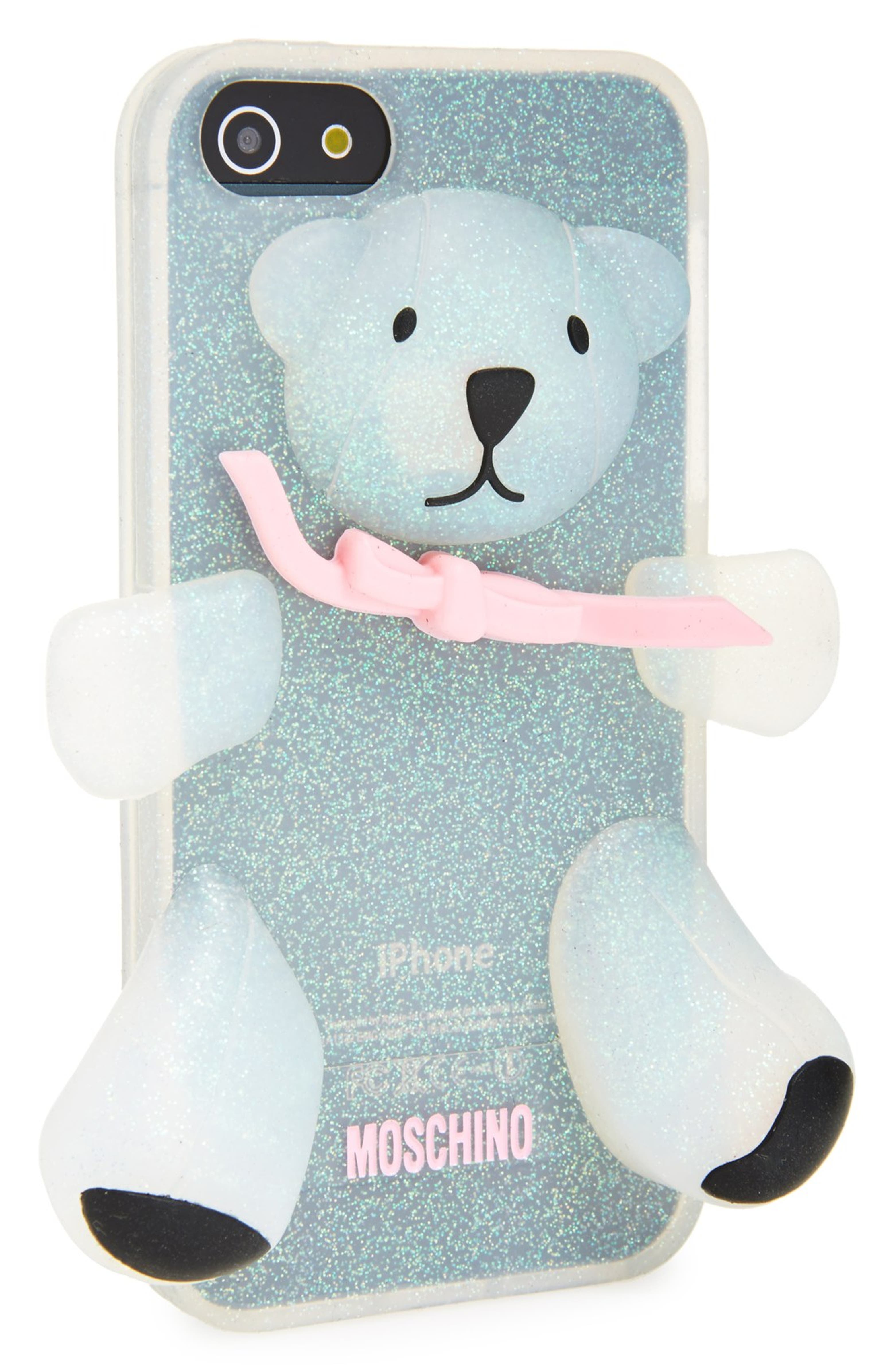 Moschino 'Teddy Bear Glitter' 3D Rubber iPhone 5 Case | Nordstrom
