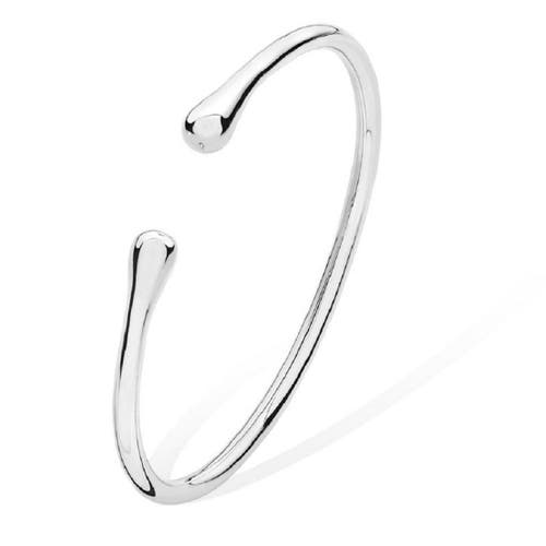 Lucy Quartermaine Twist Drop Bangle In Sterling Silver