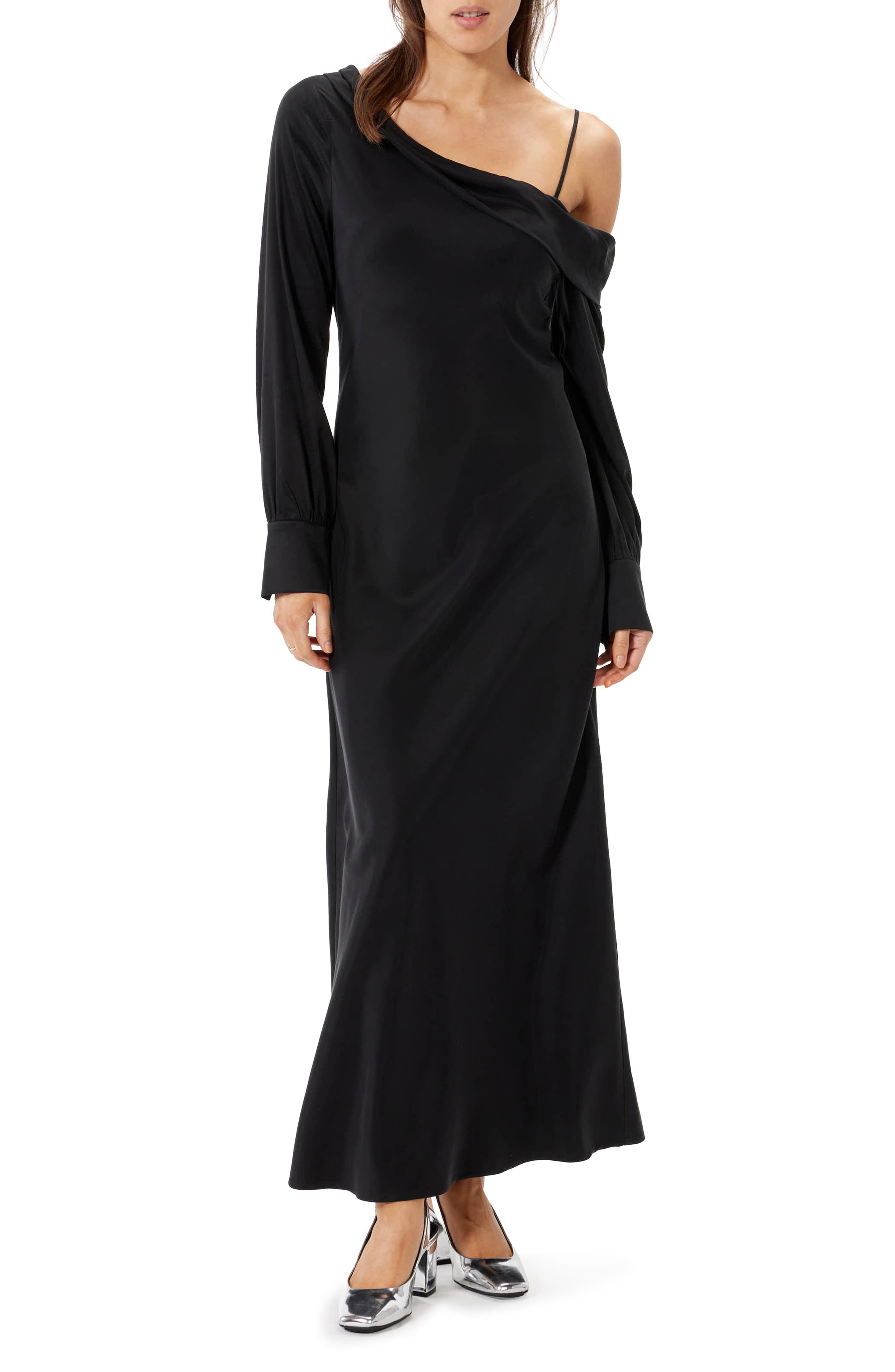 Nordstrom Sophie Rue Mercer Cold Shoulder Long Sleeve Dress Black at  Nordstrom, | The Summit