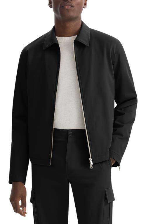 Shop Theory Cotton Twill Zip Cuff Bomber Jacket In Black