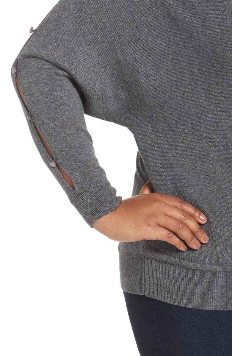 Sejour Button Sleeve Sweater, Alternate, color, 
