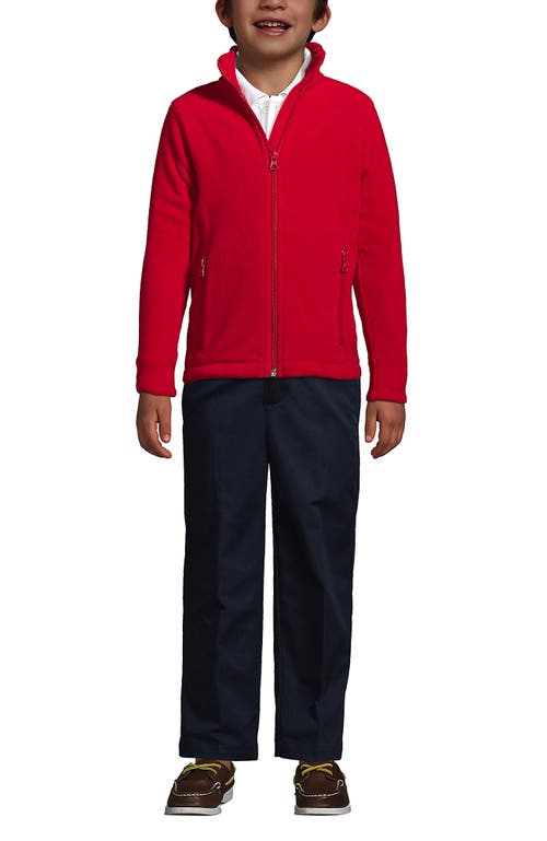 Shop Lands' End Kids Mid-weight Fleece Jacket In Red