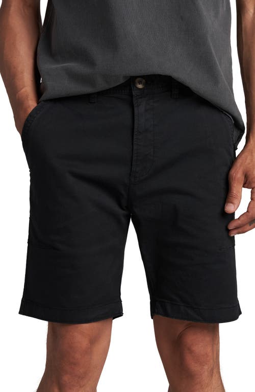 Shop Rowan Walsh Stretch Cotton Twill Shorts In Washed Black