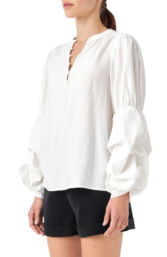ENGLISH FACTORY ENGLISH FACTORY GATHERED SLEEVE BLOUSE