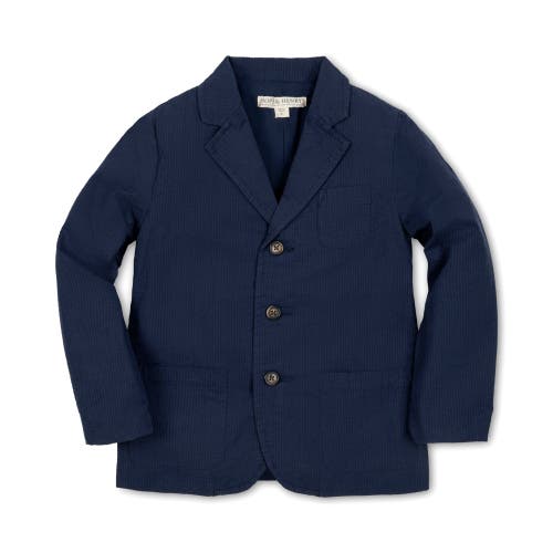 Hope & Henry Boys' Organic Seersucker Suit Jacket, Toddler In Navy Seersucker