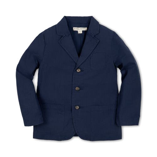 Shop Hope & Henry Boys' Organic Seersucker Suit Jacket, Kids In Navy Seersucker