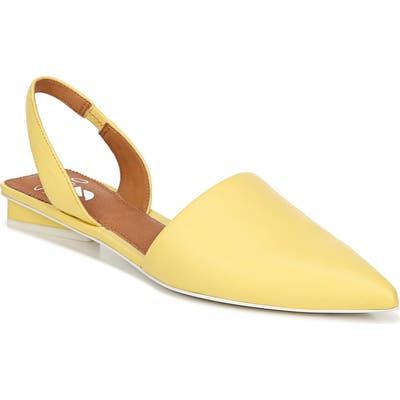 Sarto By Franco Sarto Graydon Pointy Toe Slingback Flat- Yellow