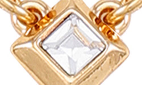 Vince Camuto Geometric Crystal Pendant Necklace In Gold Tone